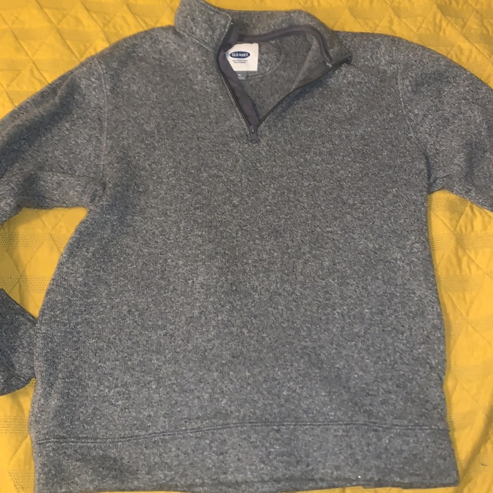 Old Navy Men’s Sweater-Knit 1/4-Zip Pullover Grey Size M
